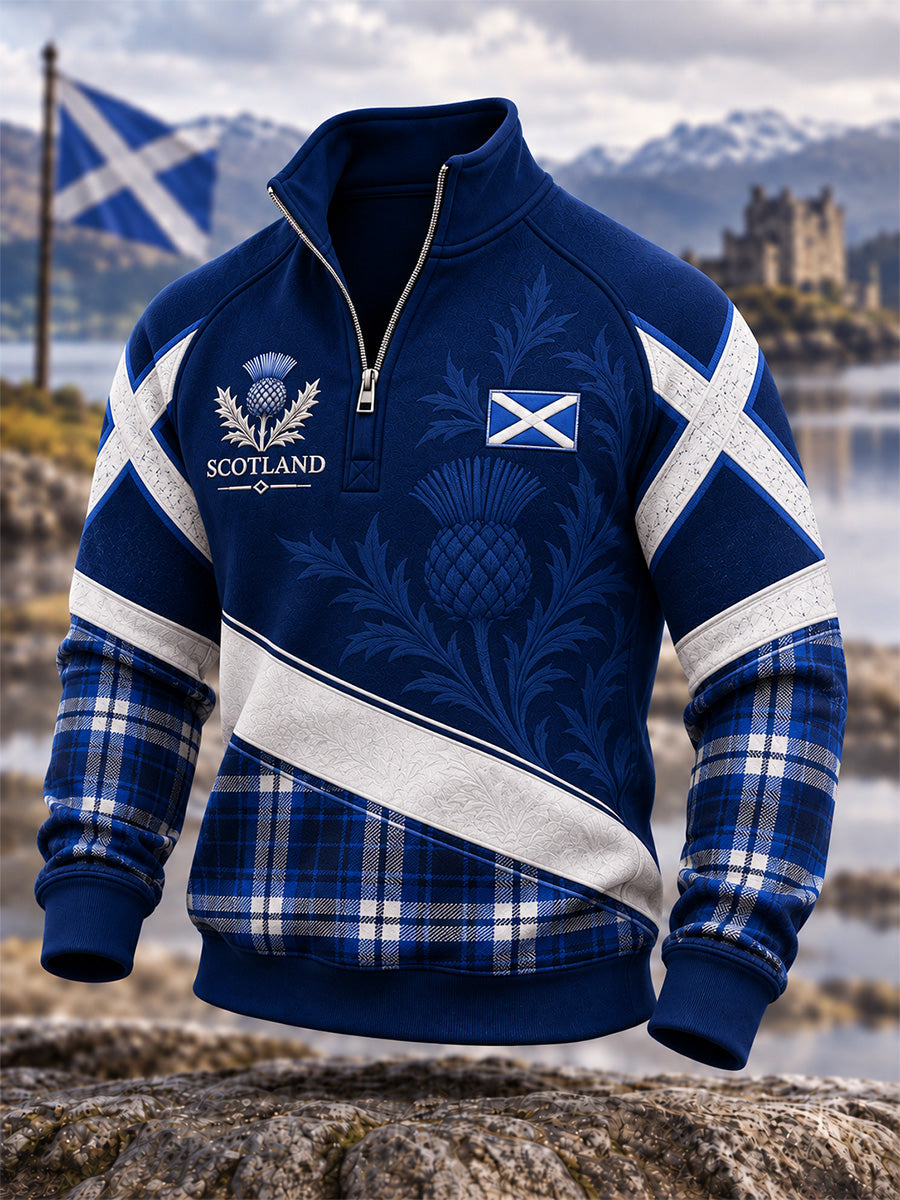 Men's St. Andrew's Day Print Zip-Up Hoodie