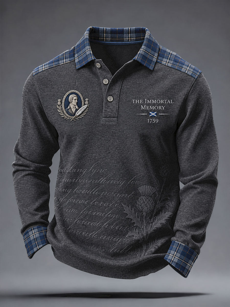 Men's Scotland Burns Night Art Printed Casual Tops