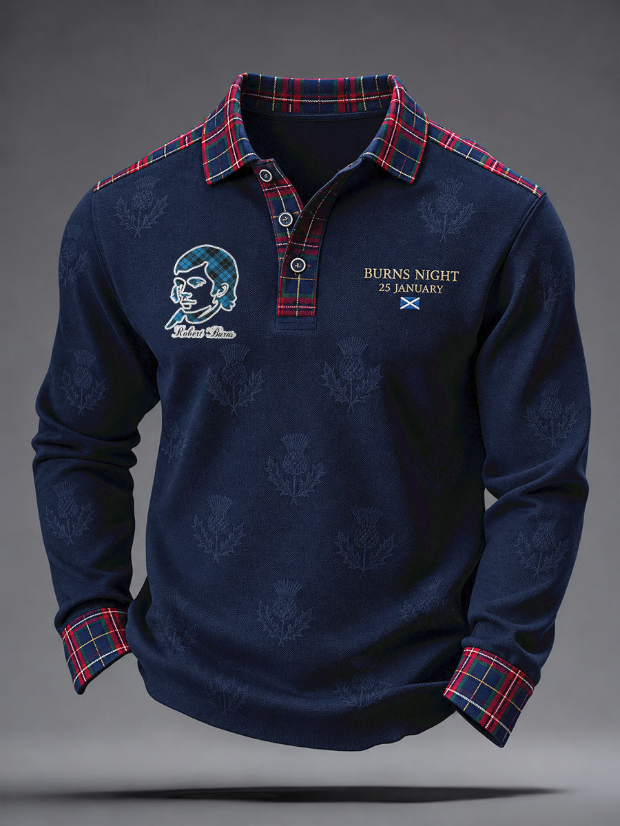 Men's Scotland Burns Night Art Printed Casual Tops