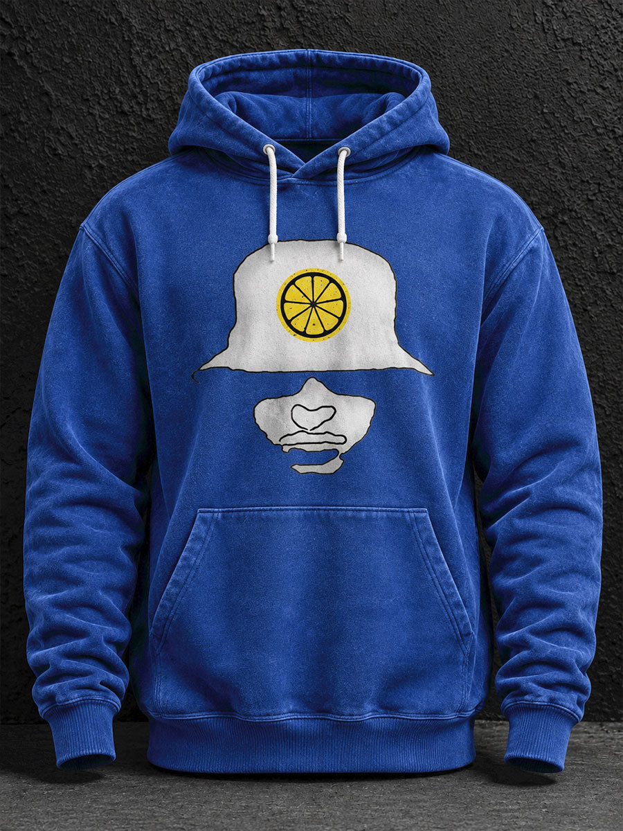Men's UK Music Lover Lemon Art Printed Hoodie