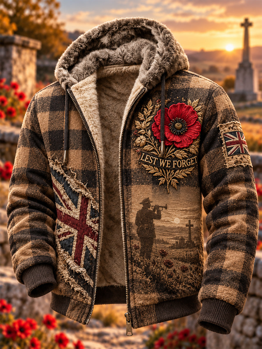 Men's British Veteran Printed Casual Flannel Jacket
