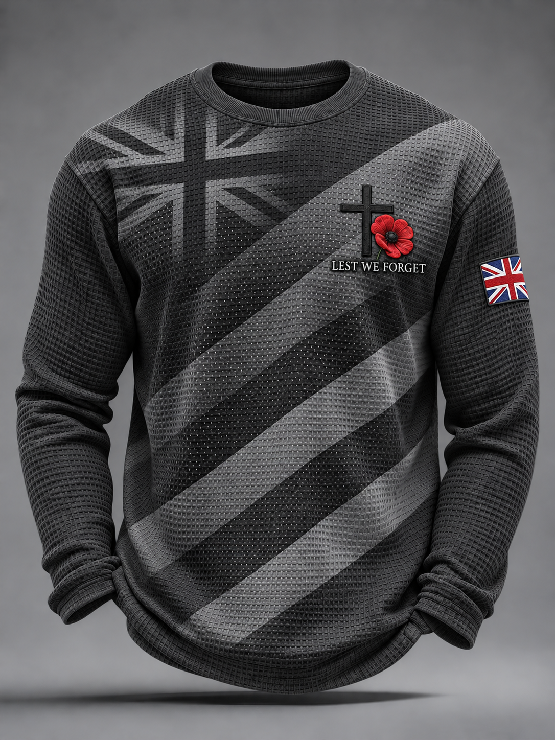 Men's Remembrance Day Waffle Long Sleeve T-Shirt
