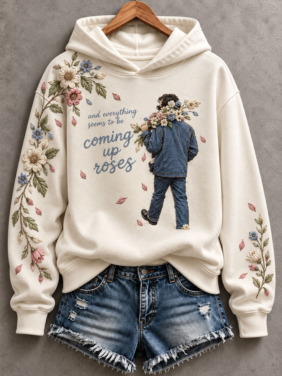Women's Coming Up Roses Print Regular Sweatshirt