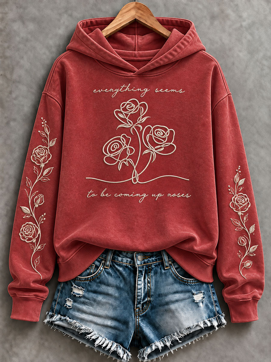 Women's Coming Up Roses Print Regular Sweatshirt
