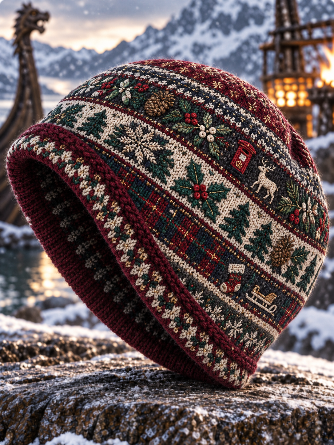 Unisex British Christmas-style hat