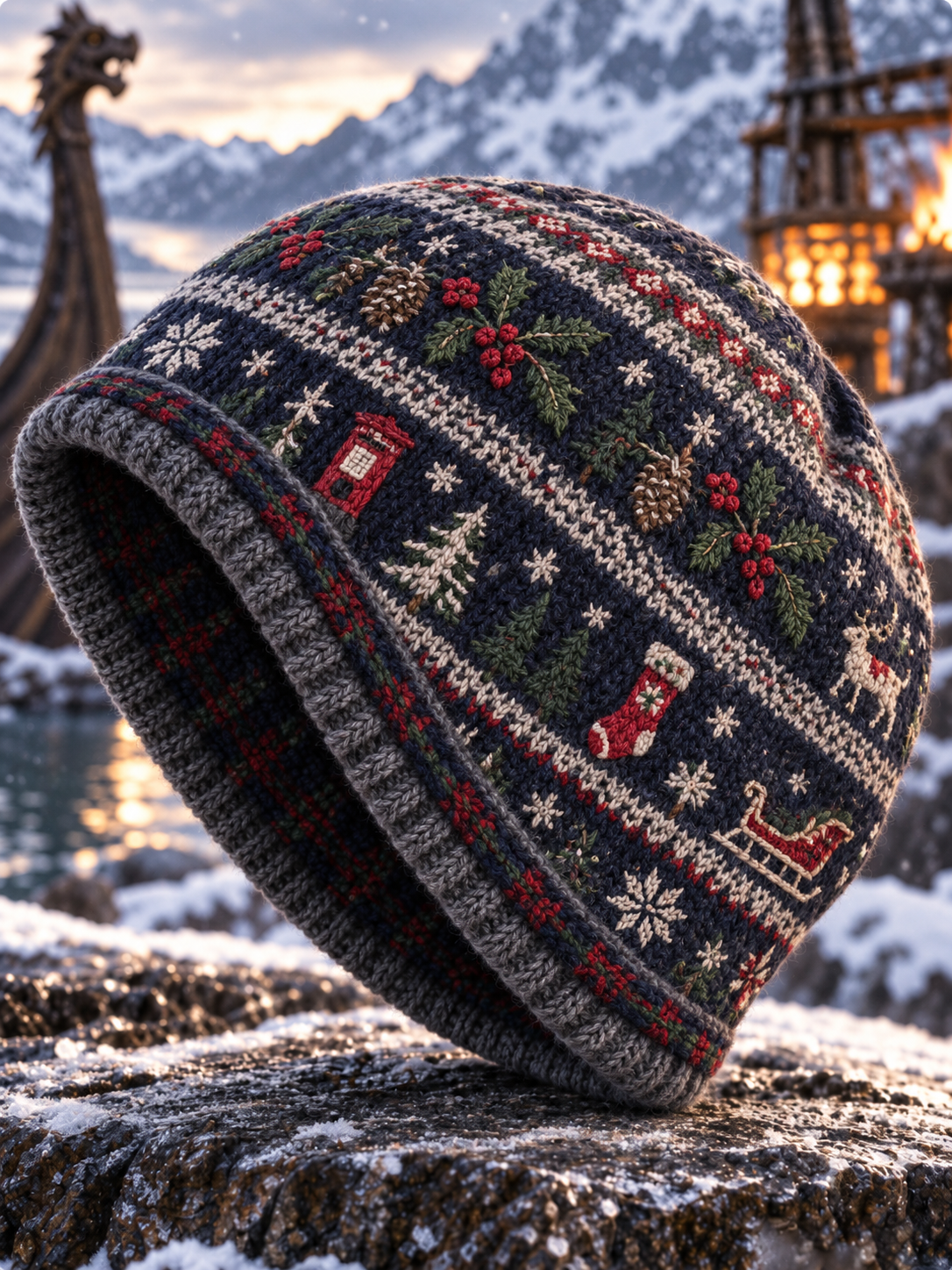 Unisex British Christmas-style hat